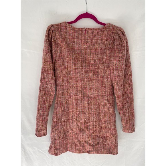 NWT Lovers + Friends Amira Mini Dress Pink S Tweed - Picture 7 of 11